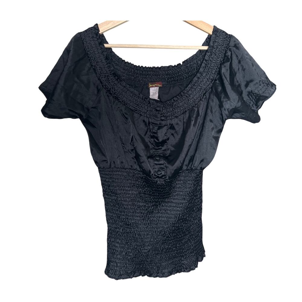 Vintage Jaymy Black Blouse Women Top Small